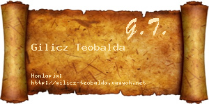 Gilicz Teobalda névjegykártya